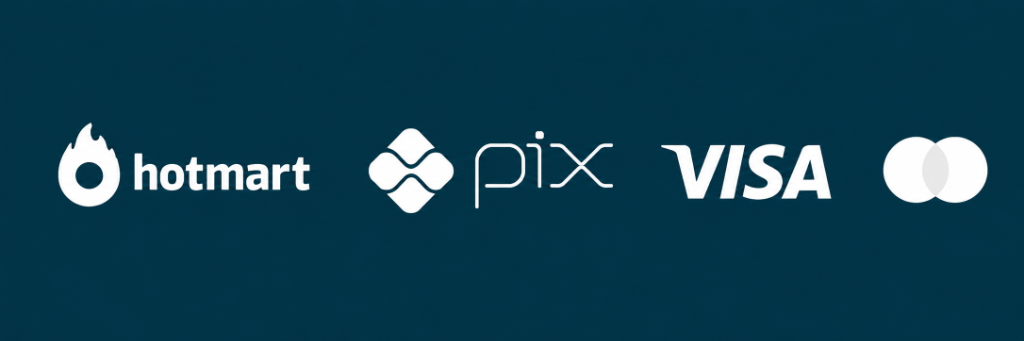 Pagamento Seguro Hotmart, Pix, Visa, Mastercard